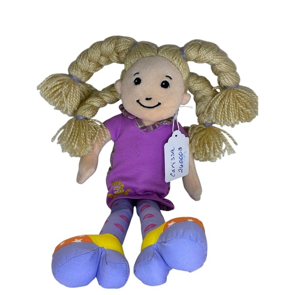 Carissa Girls Other - Carissa Rag Doll Blonde Pigtails Purple Dress Lip Print Leggings Shoes